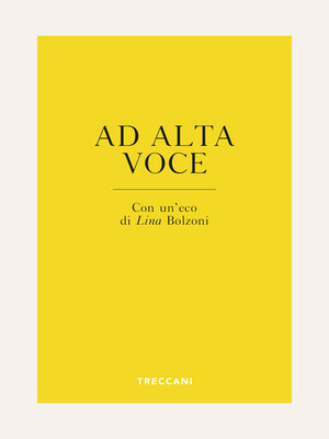 cover image of Ad alta voce